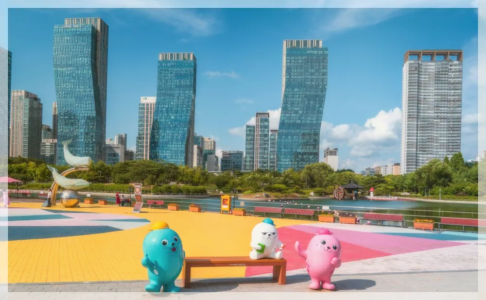 송도국제도시 관광사진을 포스트 톤에 맞춰 보정한 이미지