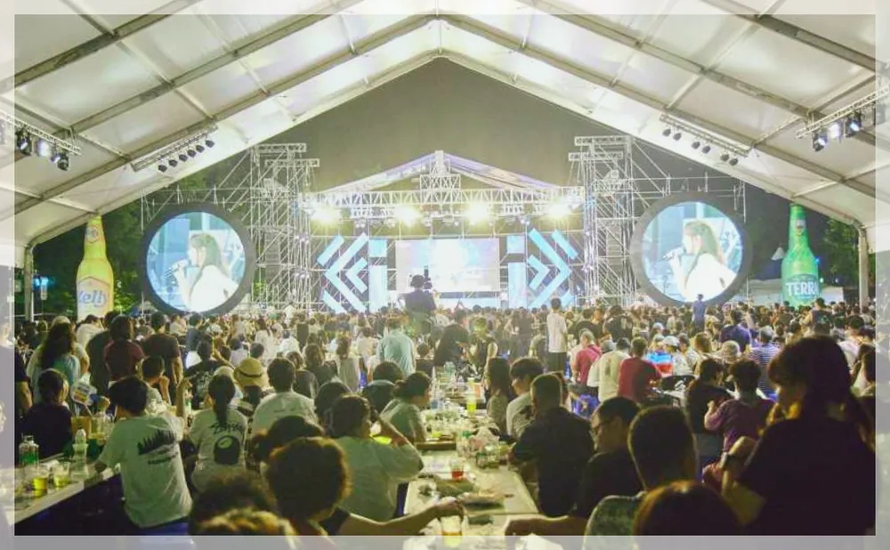 홍천강 별빛음악 맥주축제 공식 API 제공 축제 사진을 포스트 톤에 맞춰 보정한 이미지