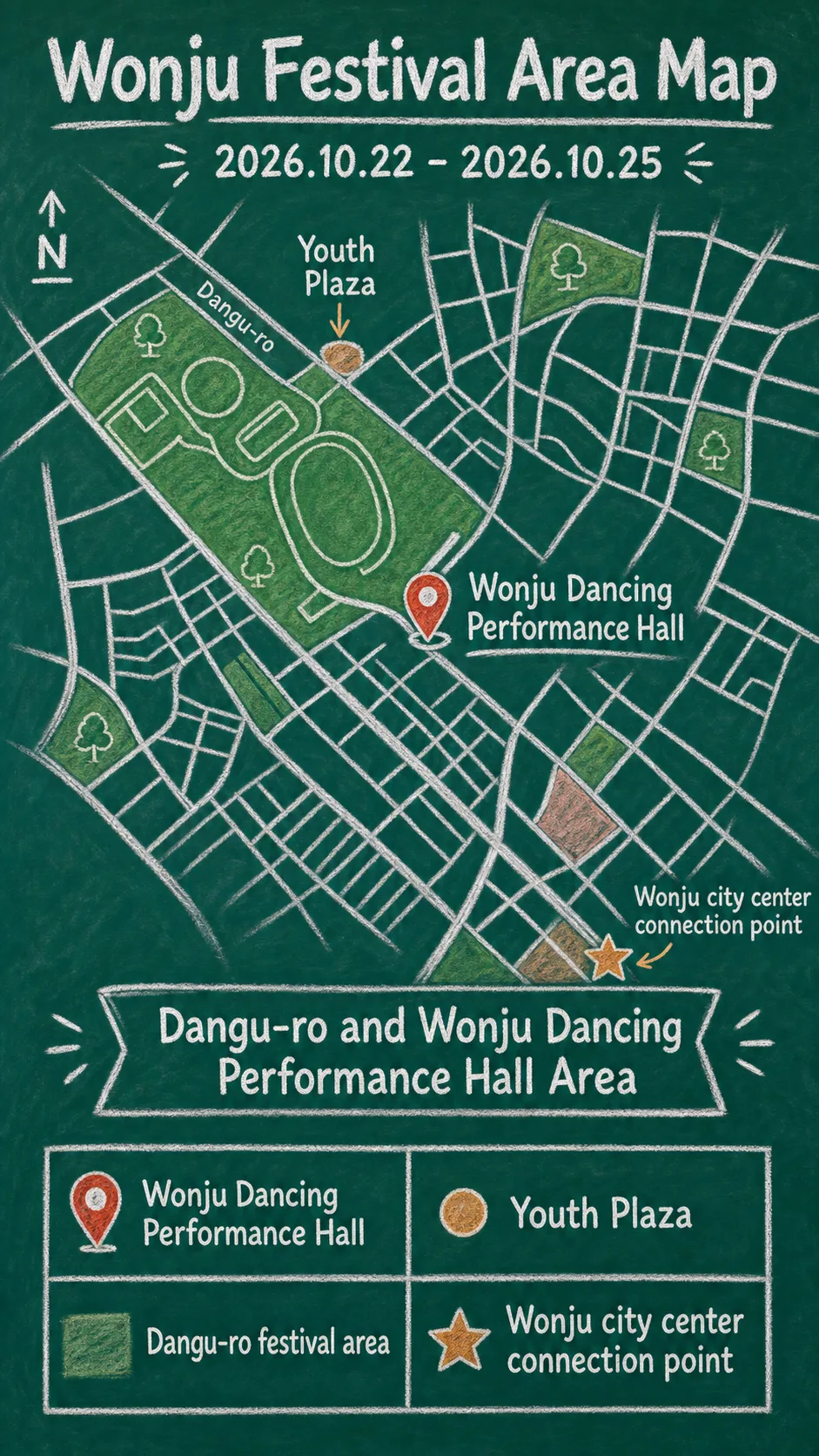 2026 Chiaksan Hanwoo Festival Guide: Dates, Location, and Where to Stay in Wonju English chalkboard map redrawn from the source map