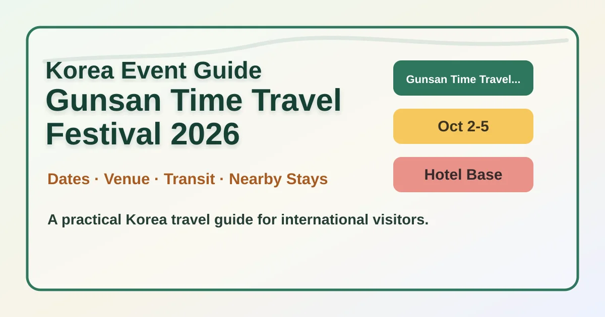 2026 Gunsan Time Travel Festival: Dates, Location, Packing Tips, and Where to Stay hero image for international travelers