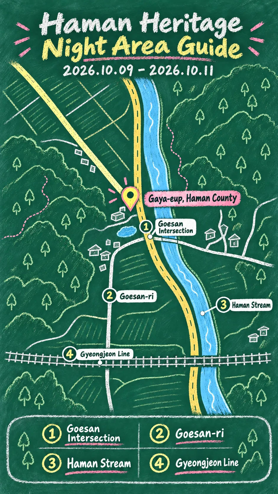 2026 Haman Heritage Night: Dates, Locations and Where to Stay English chalkboard map redrawn from the source map