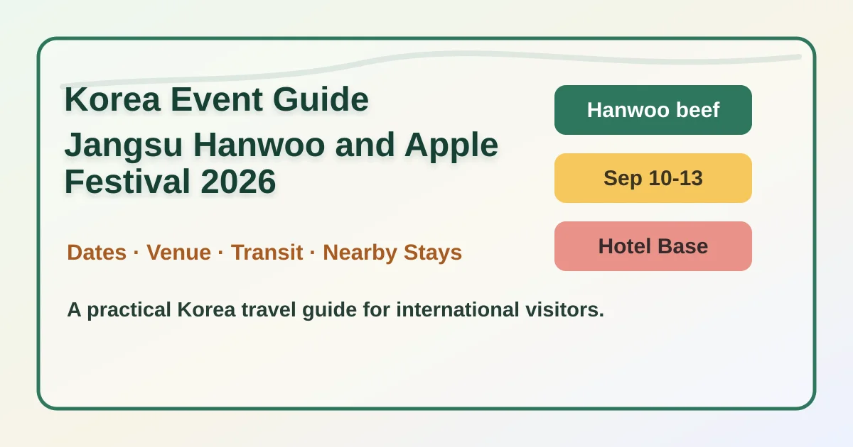 2026 Jangsu Hanwoo and Apple Festival Hotel Guide hero image for international travelers