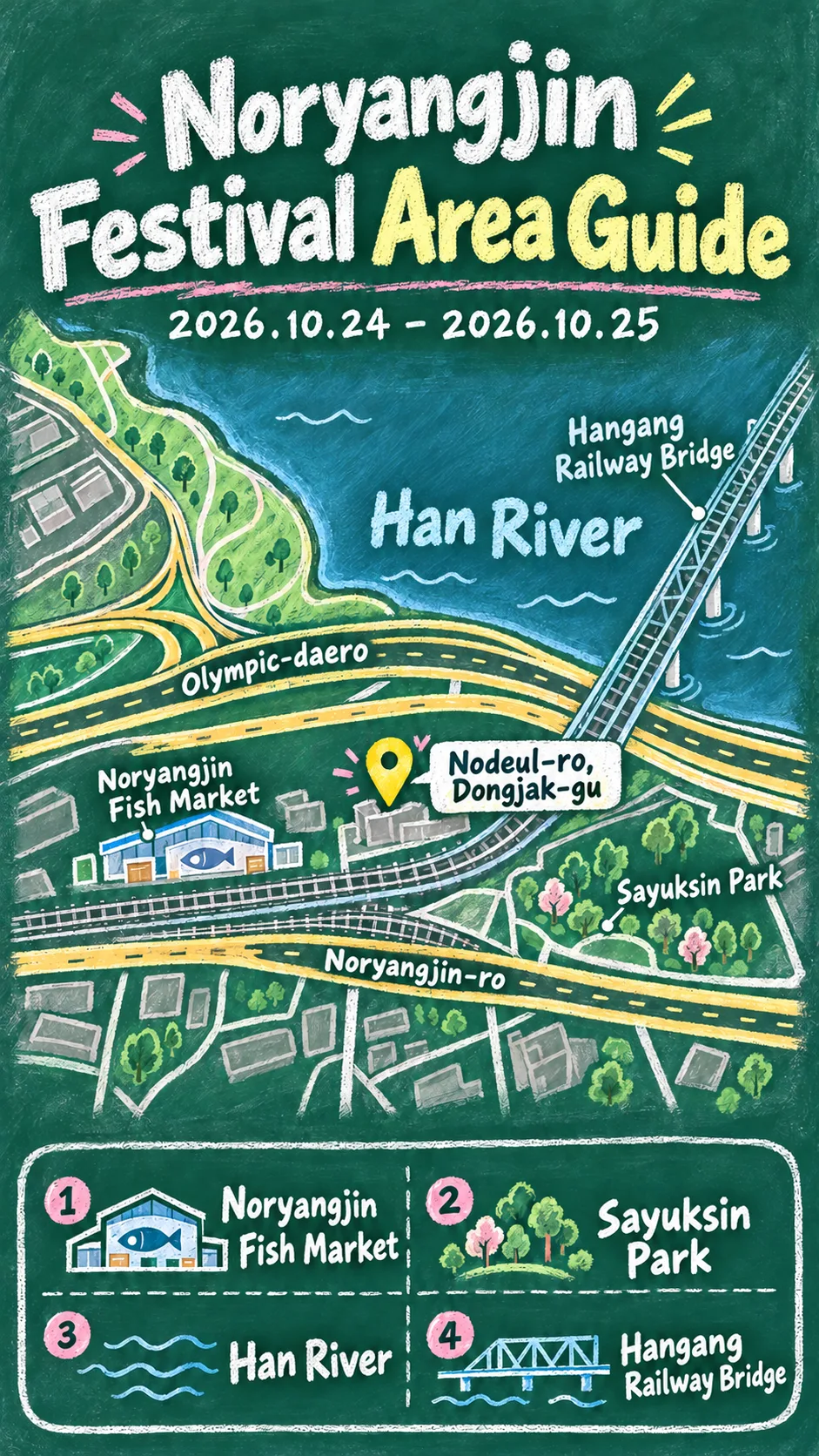 2026 Sea Festival in the City: Dates, Location and Where to Stay English chalkboard map redrawn from the source map