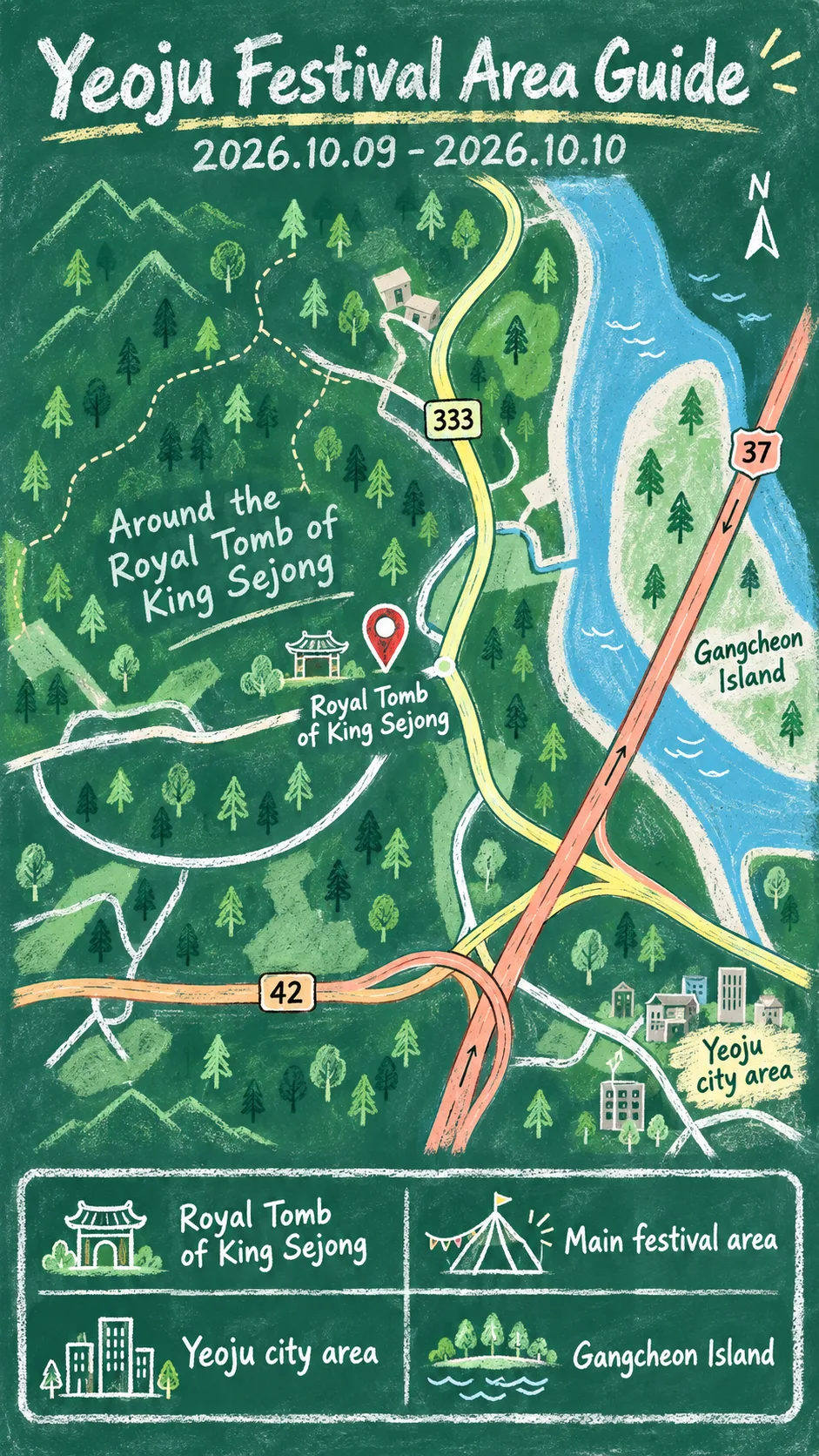 2026 Yeoju Hangeul Day Festival: Dates, Travel Tips and Where to Stay English chalkboard map redrawn from the source map