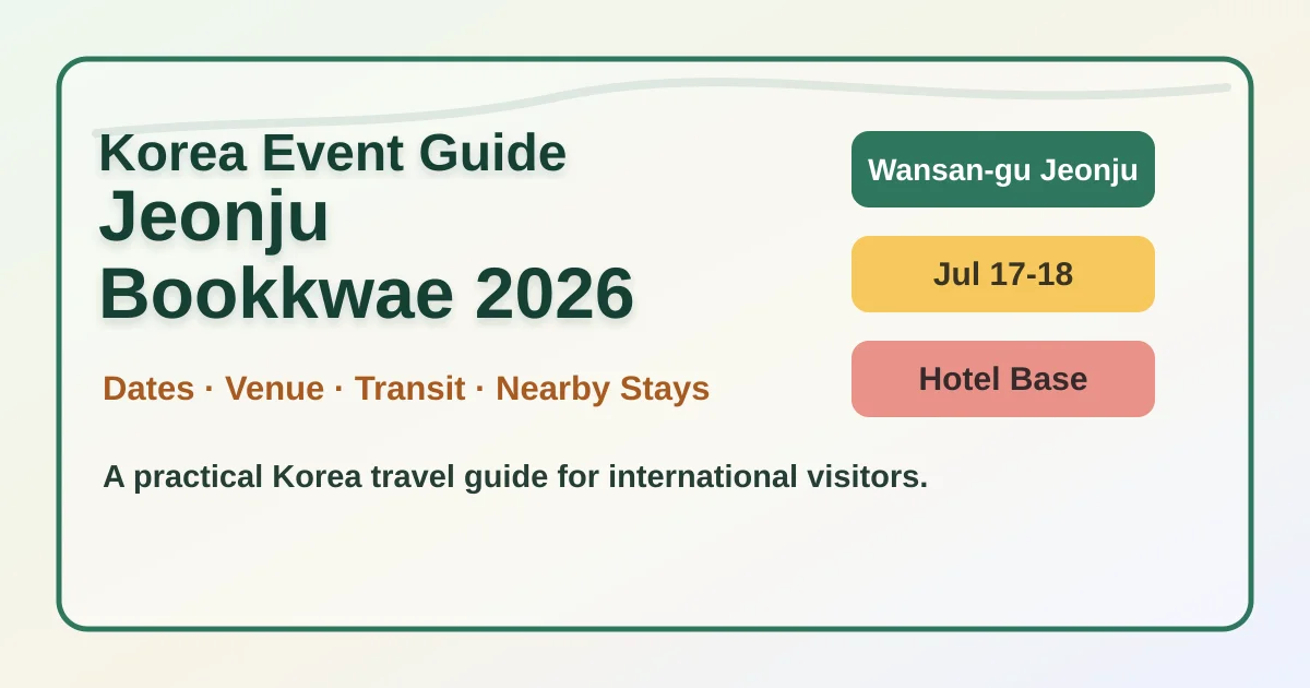 Jeonju Bookkwae 2026: Independent Publishing Fair, Where to Stay, and How to Plan Your Visit hero image for international travelers
