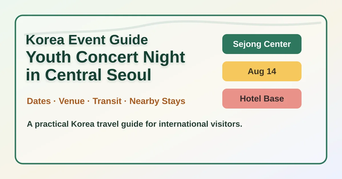 Music for Times Like These 2026: Youth Concert with Commentary in Central Seoul hero image for international travelers